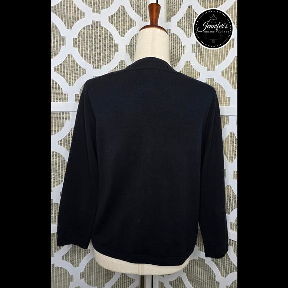 Rafaella Women's Ribbed V-Neck 3/4 Sleeve Cardigan Size L - Picture 5 of 8